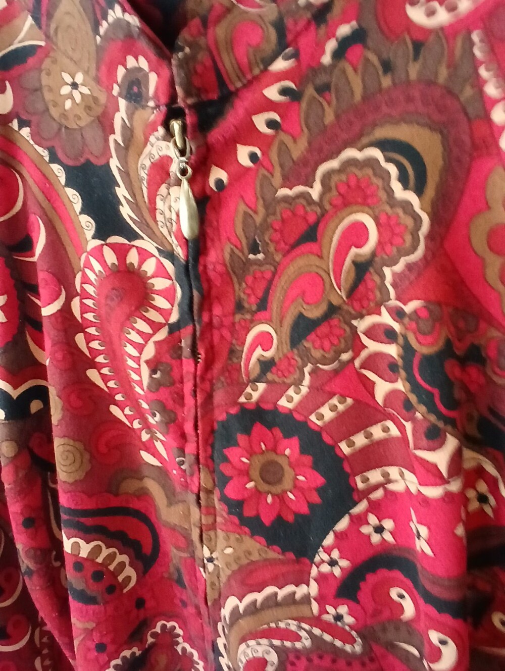Notations Paisley Artsy Zip-up Shirt Womens 2X Office Casual Church - Picture 5 of 7
